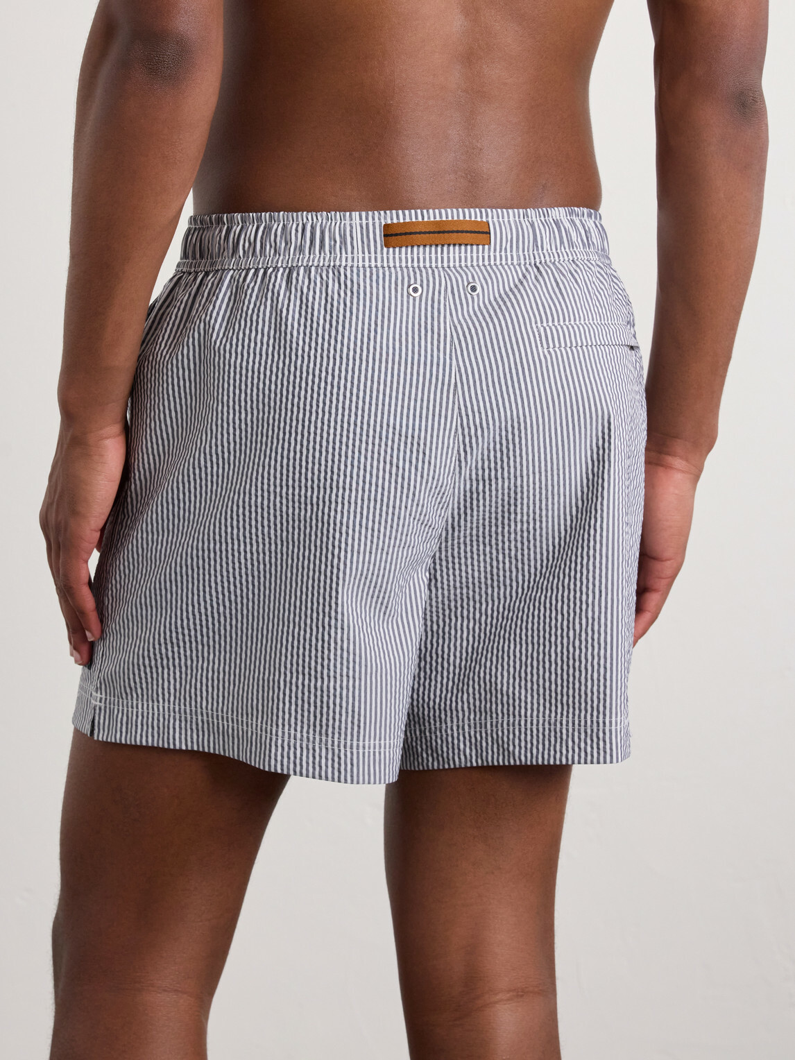 Zegna - Straight-Leg Mid-Length Striped Seersucker Swim Shorts - Blue