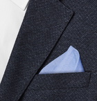 Kingsman - Drake's Linen and Cotton-Blend Pocket Square - Light blue