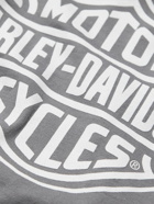 Neighborhood - Harley Davidson Printed Cotton-Jersey T-Shirt - Gray