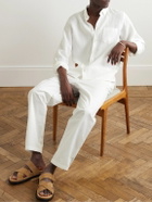 La Paz - Button-Down Collar Linen Shirt - White