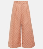 Gucci GG cotton canvas wide-leg cropped pants