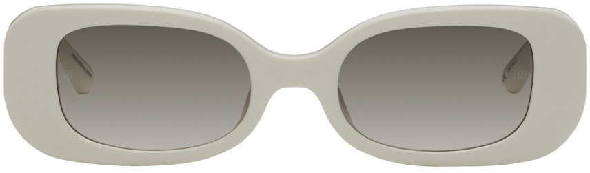 LINDA FARROW White & Gold Lola Sunglasses
