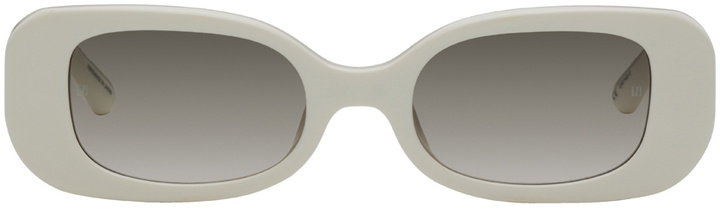 Photo: LINDA FARROW White & Gold Lola Sunglasses
