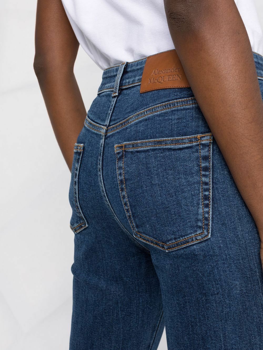 ALEXANDER MCQUEEN - High Waist Denim Jeans
