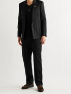 SAINT LAURENT - Slim-Fit Wool, Silk and Cotton-Blend Jacquard Suit Jacket - Black