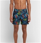 Thorsun - Mid-Length Printed Swim Shorts - Blue