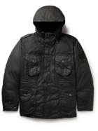 Barbour Gold Standard - Canna Padded Waxed-Cotton Hooded Jacket - Black