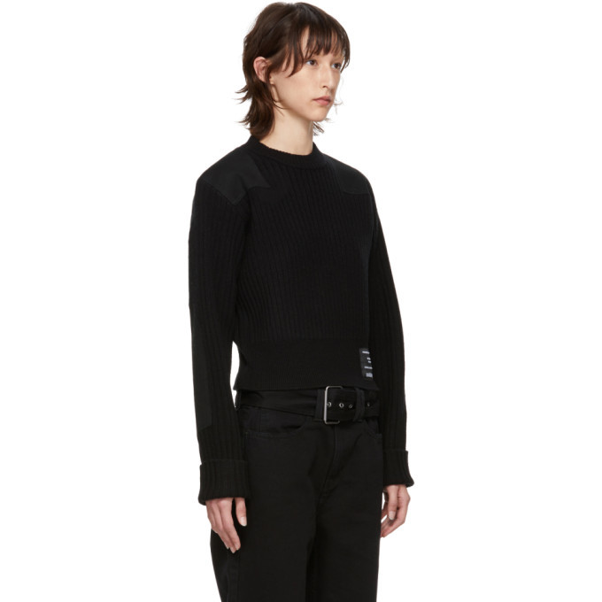 Proenza Schouler Black PSWL Patch Ribbed Sweater Proenza Schouler