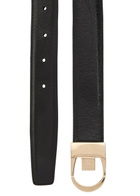 Saint Laurent Reversible Logo-engraved Leather Belt Black