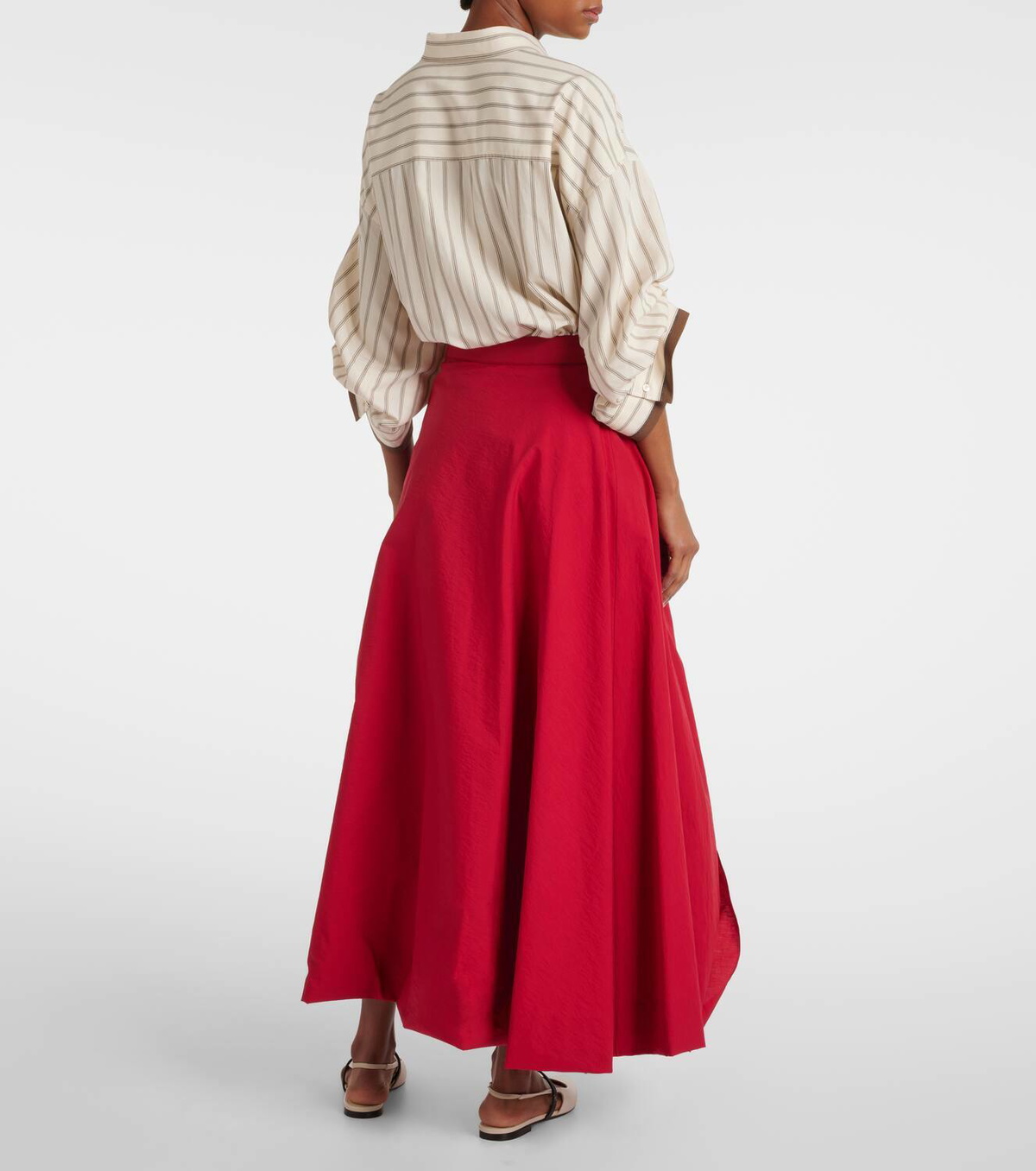 Brunello Cucinelli Cotton-blend midi skirt