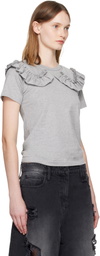 Comme des Garçons Girl Gray Ruffled Collar T-shirt