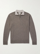 Hartford - Wool and Cashmere-Blend Half-Zip Sweater - Brown