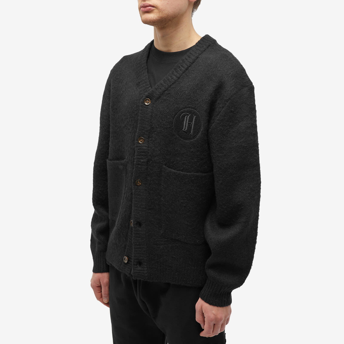 Honor the Gift Men's Stamp Patch Cardigan in Black Honor the