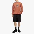 GR10K Men's Heavy Waffle Long Sleeve T-Shirt in Upupa Red