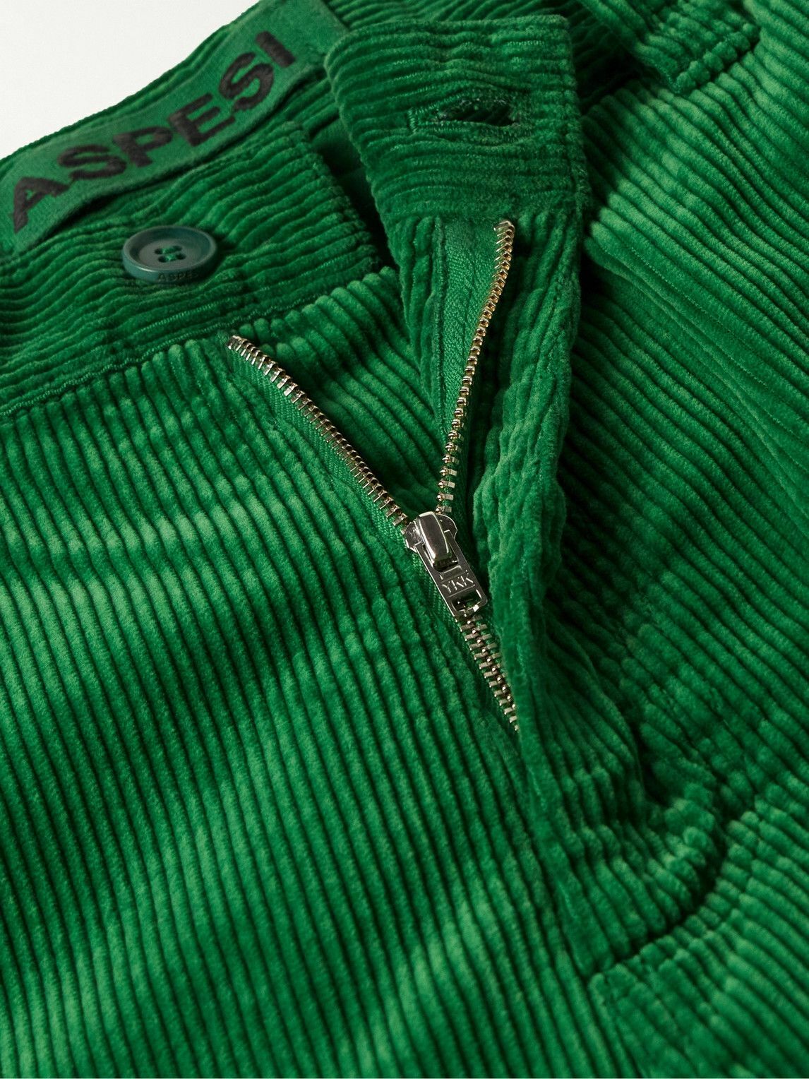 Aspesi - Straight-Leg Cotton-Corduroy Trousers - Green