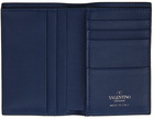 Valentino Garavani Blue Rockstud Card Holder