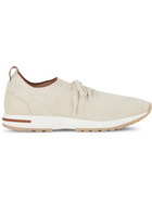 Loro Piana - 360 Flexy Walk Leather-Trimmed Knitted Silk and Linen-Blend Sneakers - Neutrals