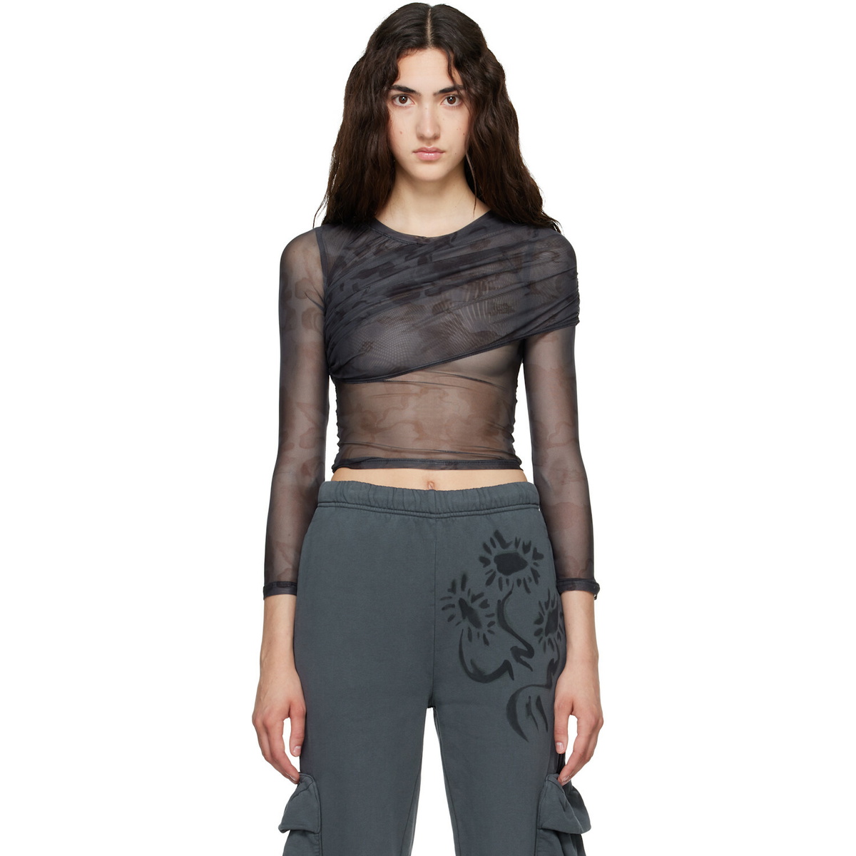 Collina Strada Black Wrapped Cardio Crew T-shirt