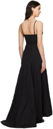 Olēnich Black Asymmetric Maxi Dress