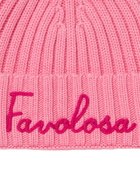 MC2 Saint Barth Girl Pink Beanie With Favolosa Embroidery