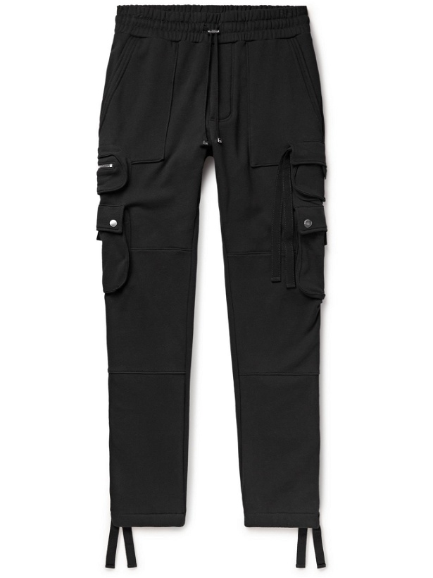 Photo: AMIRI - Slim-Fit Tapered Loopback Cotton-Jersey Cargo Sweatpants - Black
