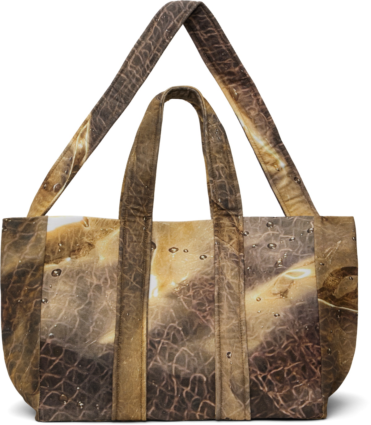 Serapis Beige Tar-Painted Canvas Tote Serapis