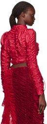 Ester Manas Red Signature Ruched Blouse
