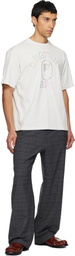 BAPE Gray Rhinestone College Relaxed Fit T-shirt