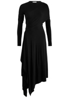 Helmut Lang Protection Draped Stretch-jersey Midi Dress Black