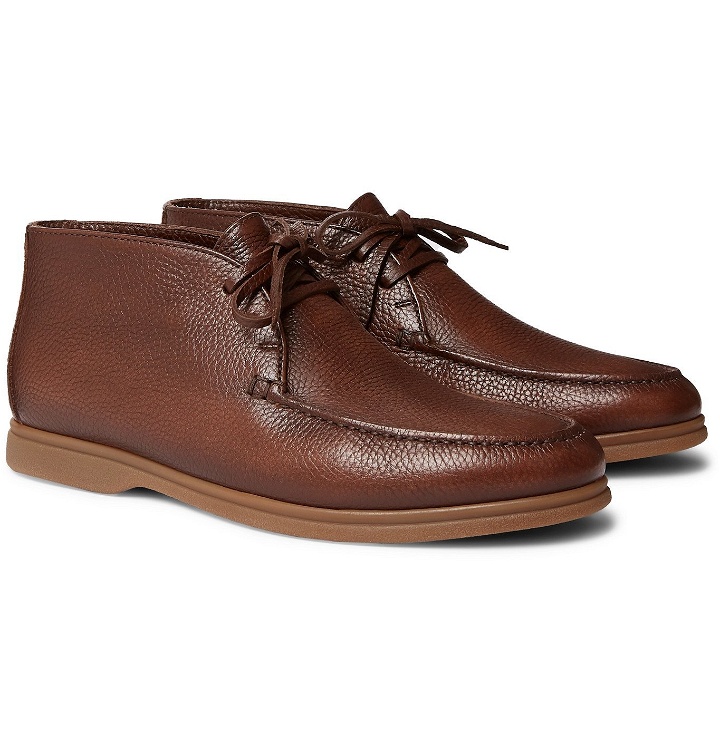 Photo: Brunello Cucinelli - Shearling-Lined Full-Grain Leather Chukka Boots - Brown