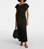 Plan C Asymmetric draped midi dress
