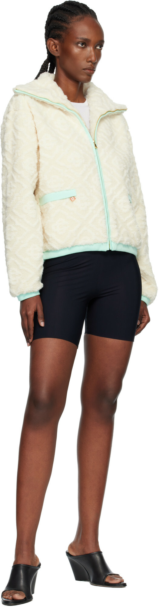 Casablanca Off-White Monogram Jacquard Fleece Jacket
