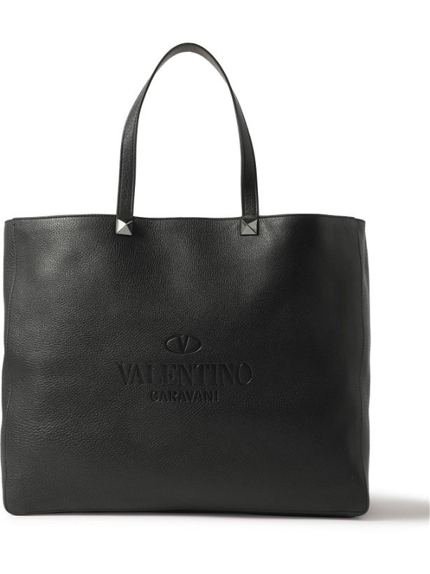 Photo: VALENTINO - Valentino Garavani Reversible Logo-Debossed Full-Grain Leather Tote Bag