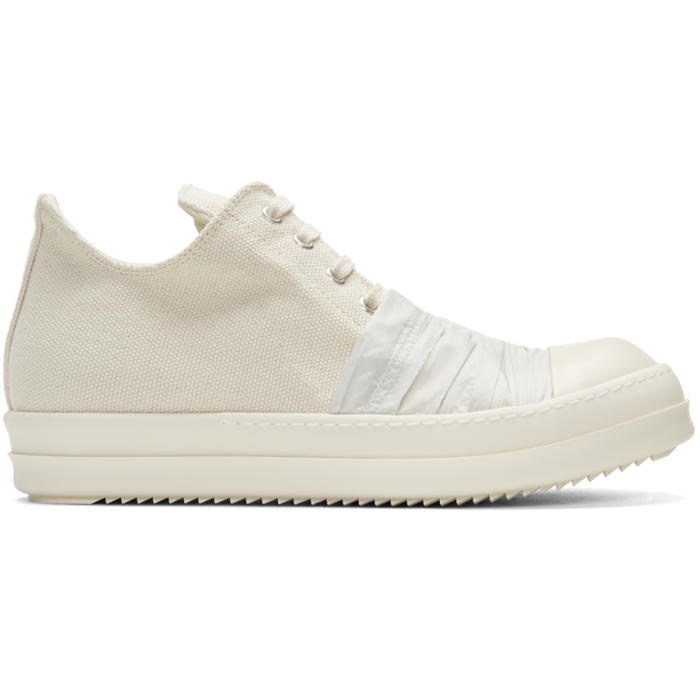 Photo: Rick Owens Drkshdw Ivory Canvas Low Sneakers 