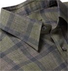 Berluti - Checked Washed-Linen Shirt - Men - Green