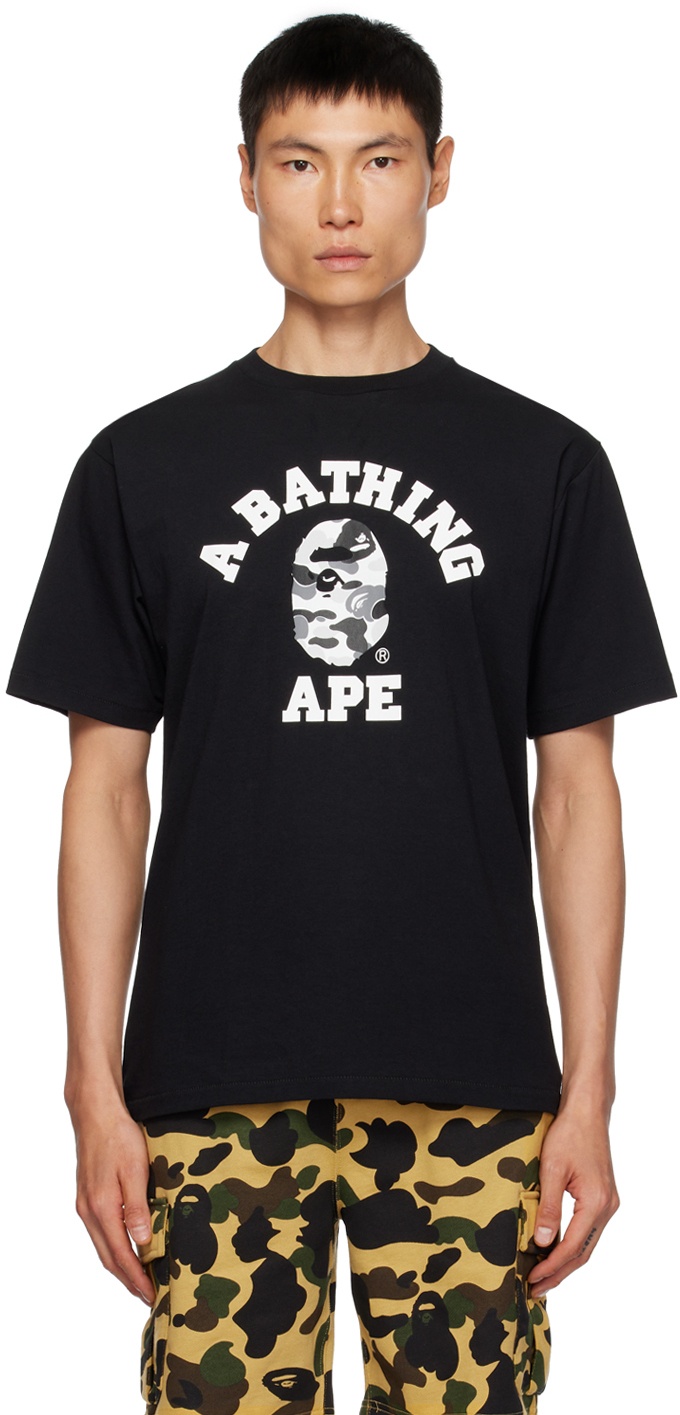 BAPE Black ABC Camo College T-Shirt A Bathing Ape