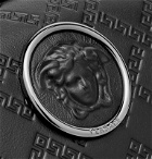 Versace - Logo-Appliquéd Leather and Canvas Belt Bag - Black