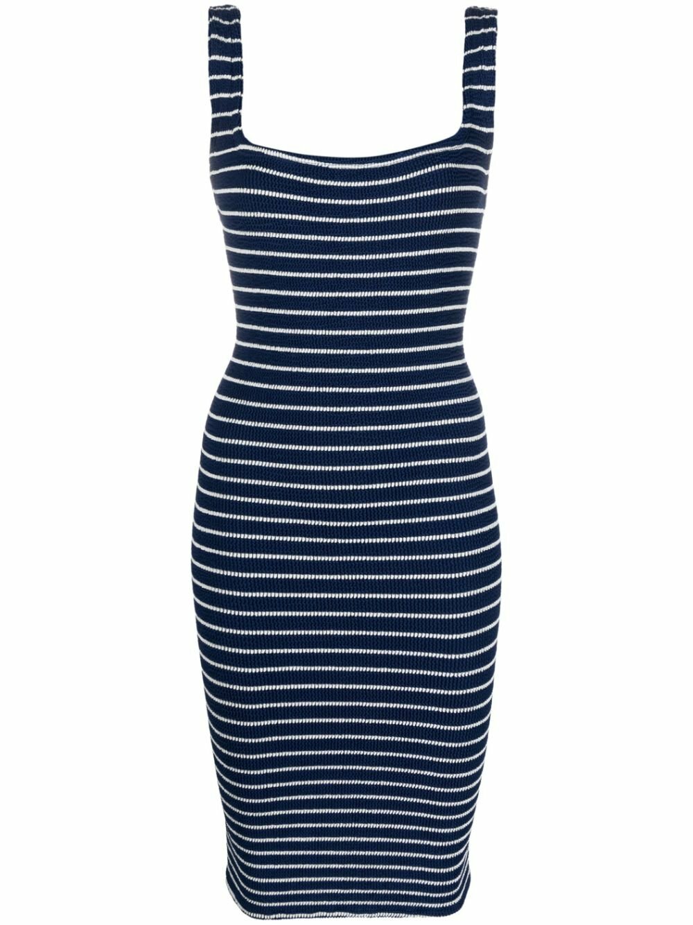 blue and white striped tank dress Blue Planet | White Stripe Ribbed Knit Tank Mini Dress main image 1