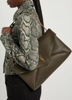 Saint Laurent Envelope Grained Leather Pouch - Khaki - One Size