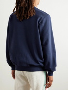 Casablanca - Embroidered Organic Cotton-Jersey Sweatshirt - Blue