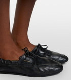 Prada Shuffle leather boat shoes