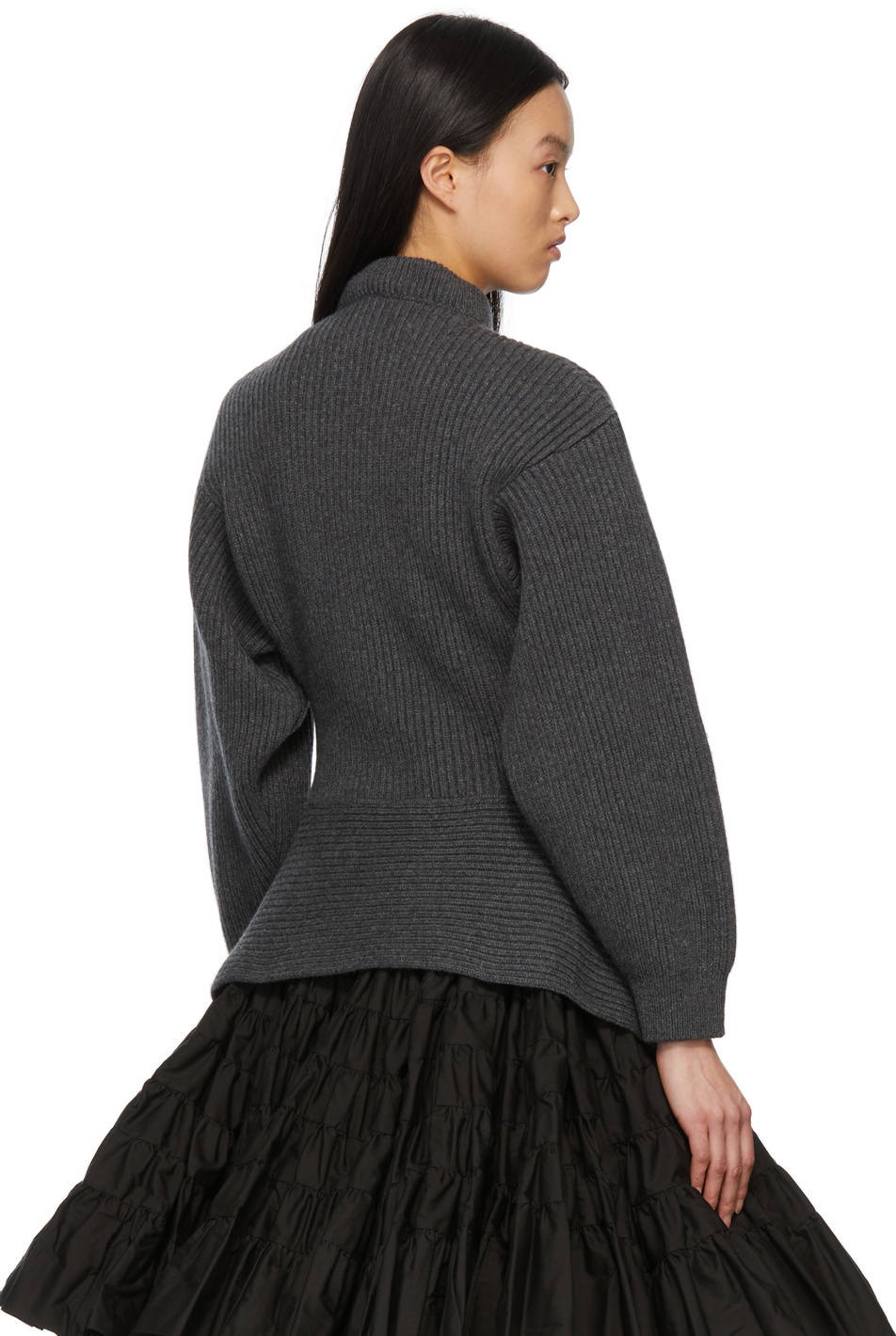 ALAÏA Women's Zip Up Rib Knit Sweater