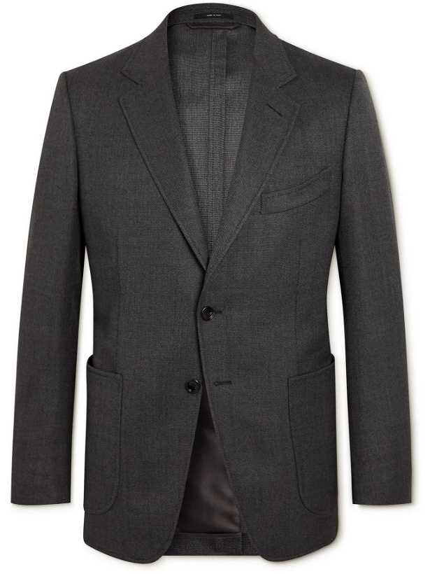 Photo: TOM FORD - O'Connor Slim-Fit Honeycomb Mohair-Blend Blazer - Gray