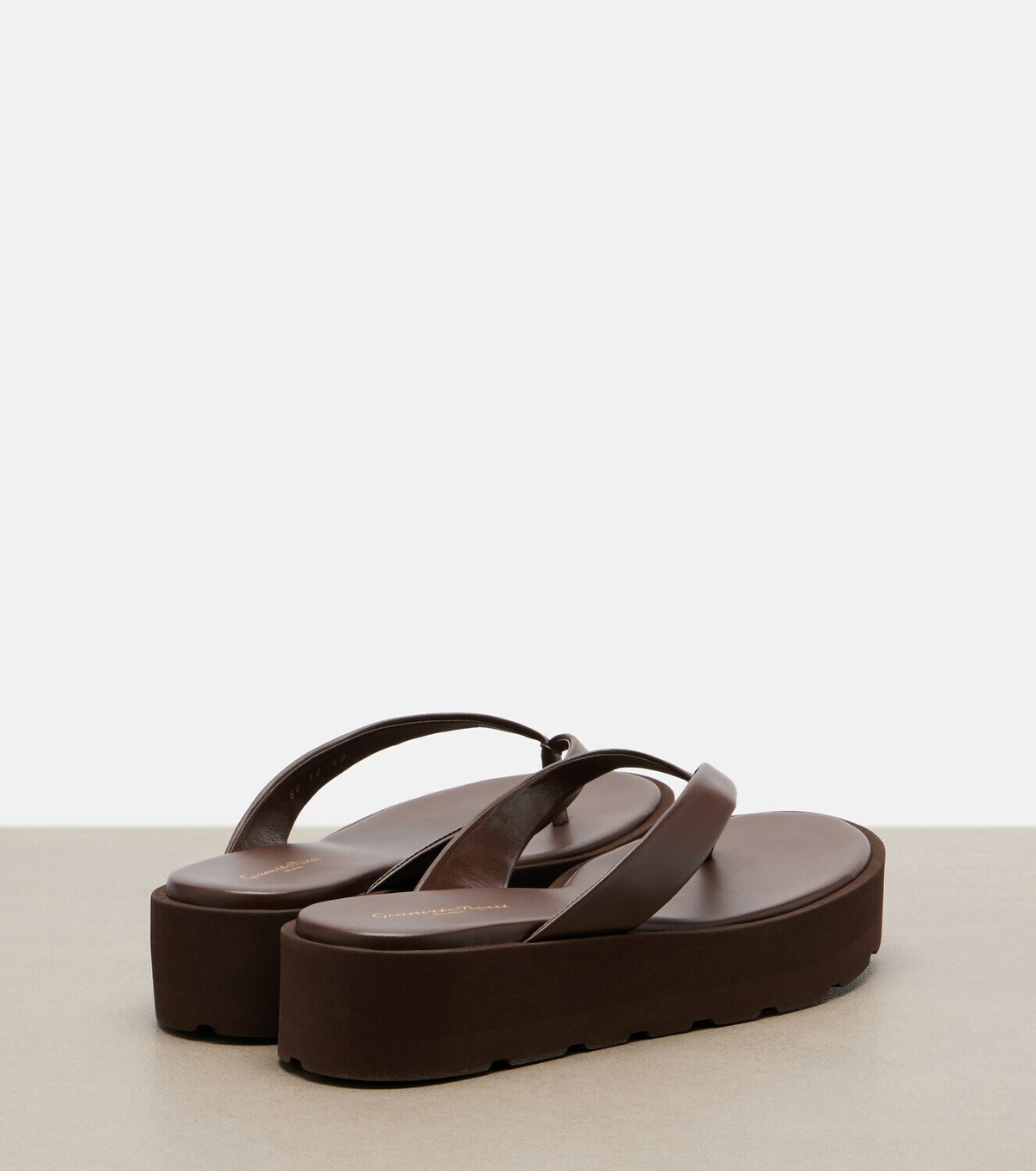 Gianvito Rossi Leather platform thong sandals