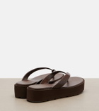 Gianvito Rossi Leather platform thong sandals