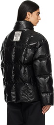 Moncler Genius Moncler x Palm Angels Black Simoon Faux-Leather Down Jacket