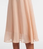 Blumarine Georg feather-trimmed midi dress