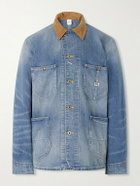 RRL - Stockton Corduroy-Trimmed Denim Jacket - Blue
