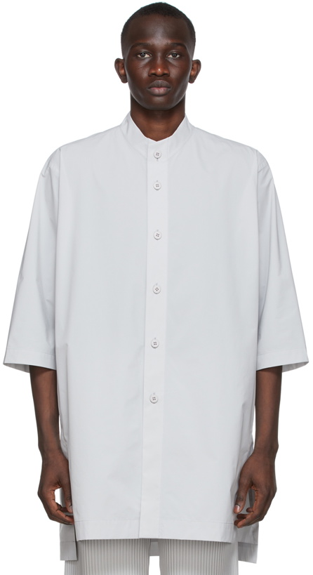 Photo: Homme Plissé Issey Miyake Grey Long Stretch Shirt