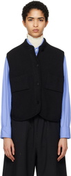 Cordera Black Boxy Cotton Waistcoat Vest